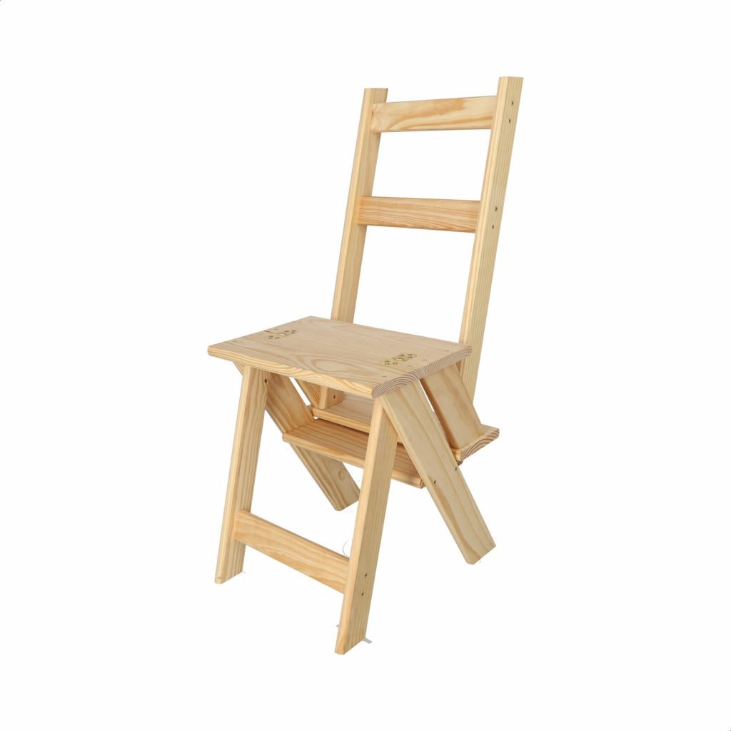 Silla escalera de madera de pino sin barniz