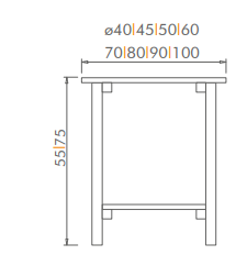 Dimensiones: 55|75 x ø40|45|50|60|70|80|90|100