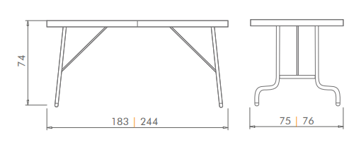 Dimensiones: 74 x 183|244 x 75|76 cm